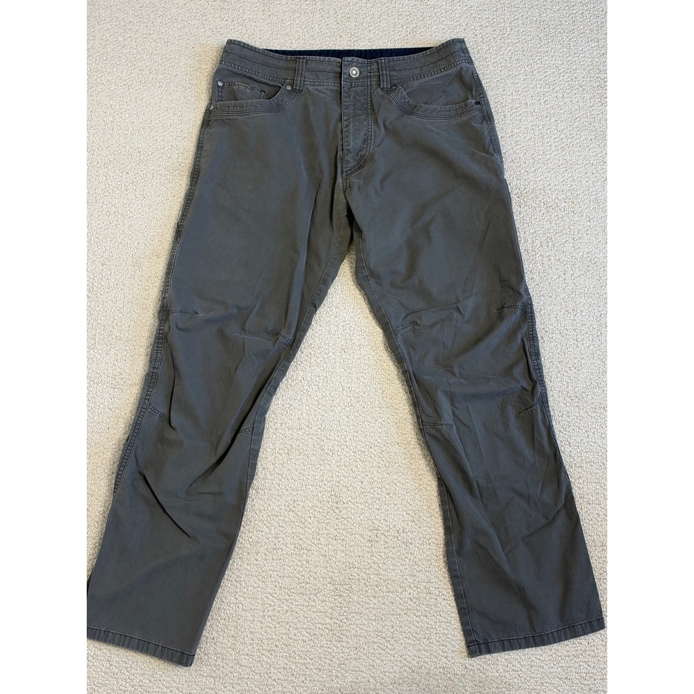 Kuhl Revolvr Pants 34x32 Gray Stretch Hiking Outdoor Trousers Vintage Patina Dye